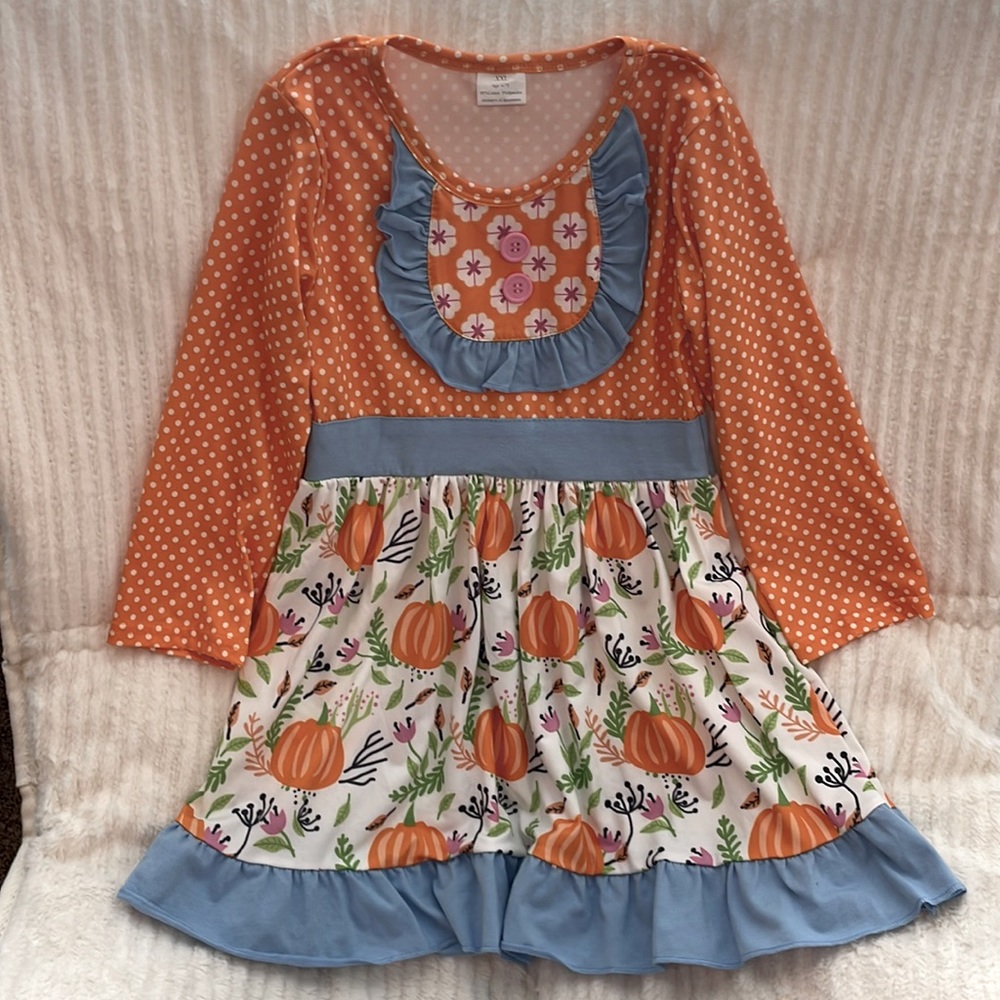 Local boutique size 6 / 7 fall pumpkin dress